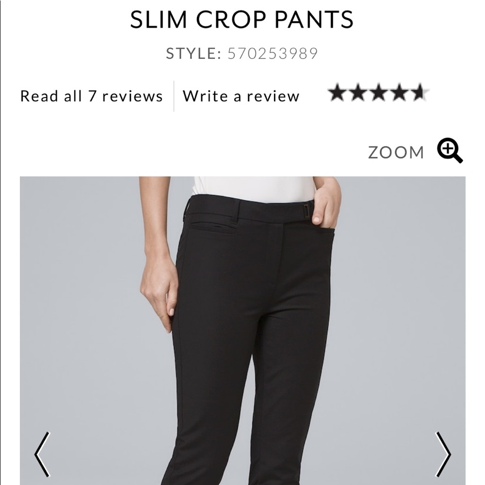 White House Black Market slim black pants